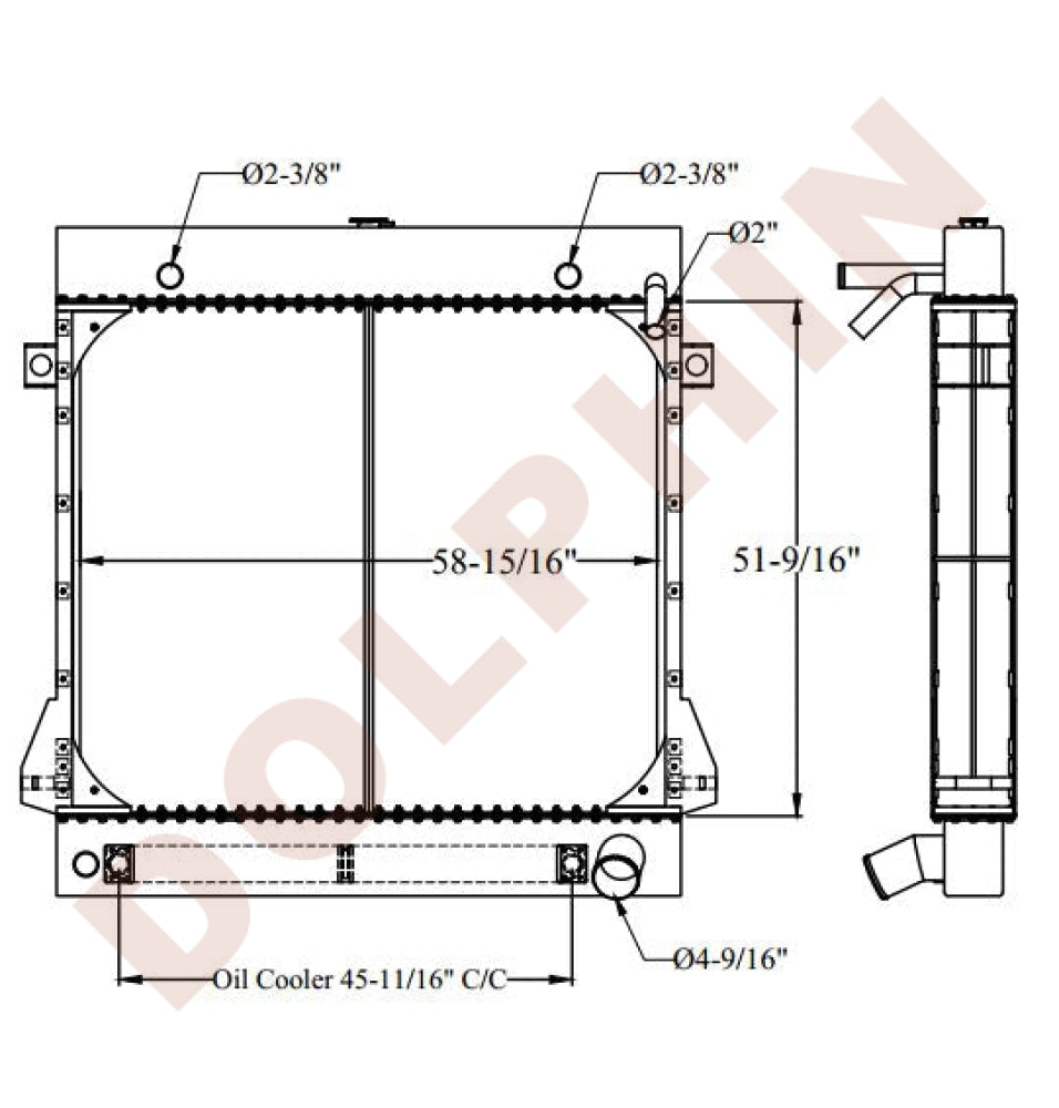 Komatsu Radiator - 51-9/16 X 58-15/16 3-9/16 Radiator