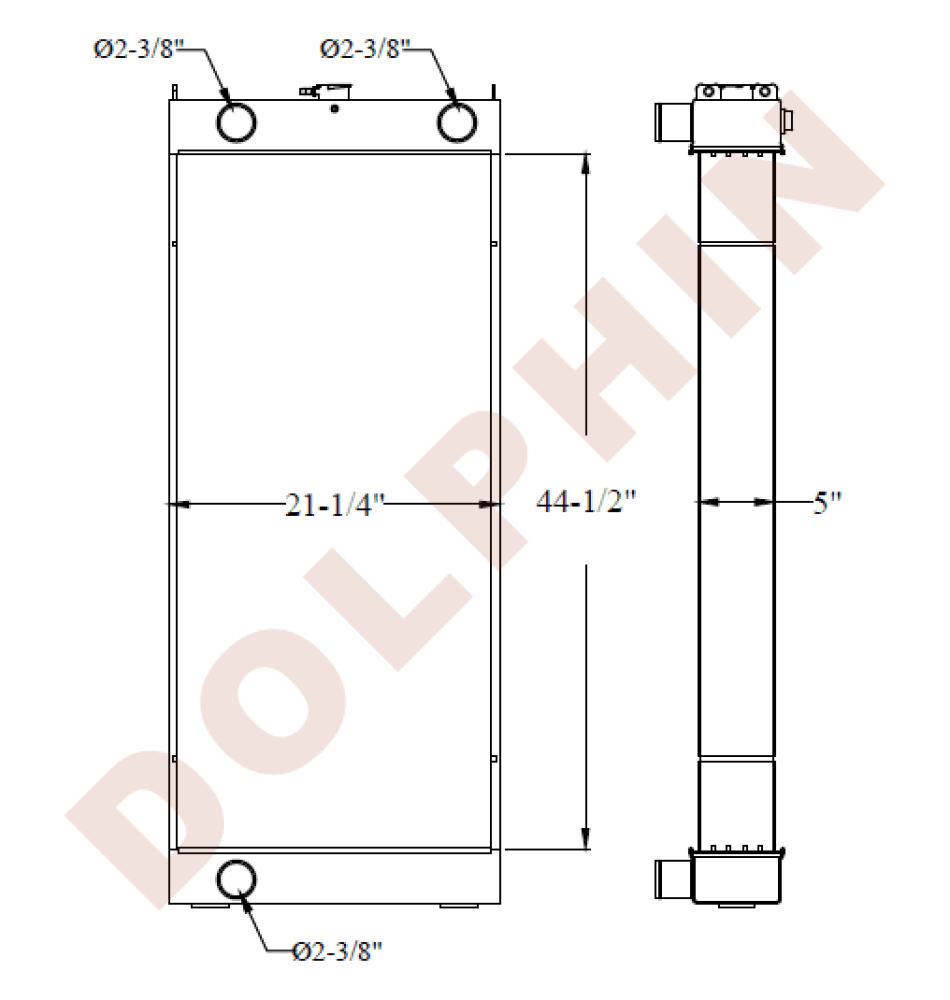 Komatsu Radiator - 44-1/2 X 21-1/4 5 Radiator
