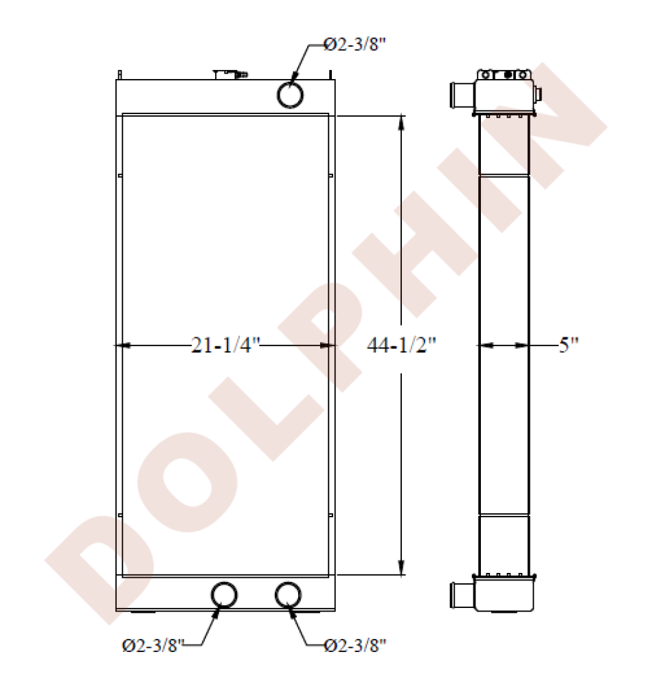 Komatsu Radiator - 44-1/2 X 21-1/4 5 Radiator