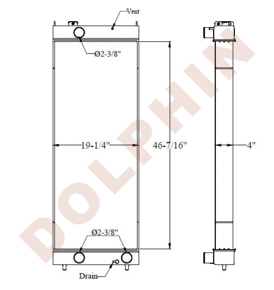 Komatsu Radiator - (Excavator Pc600Lc-8) 46-7/16 X 19-1/4 4 Radiator