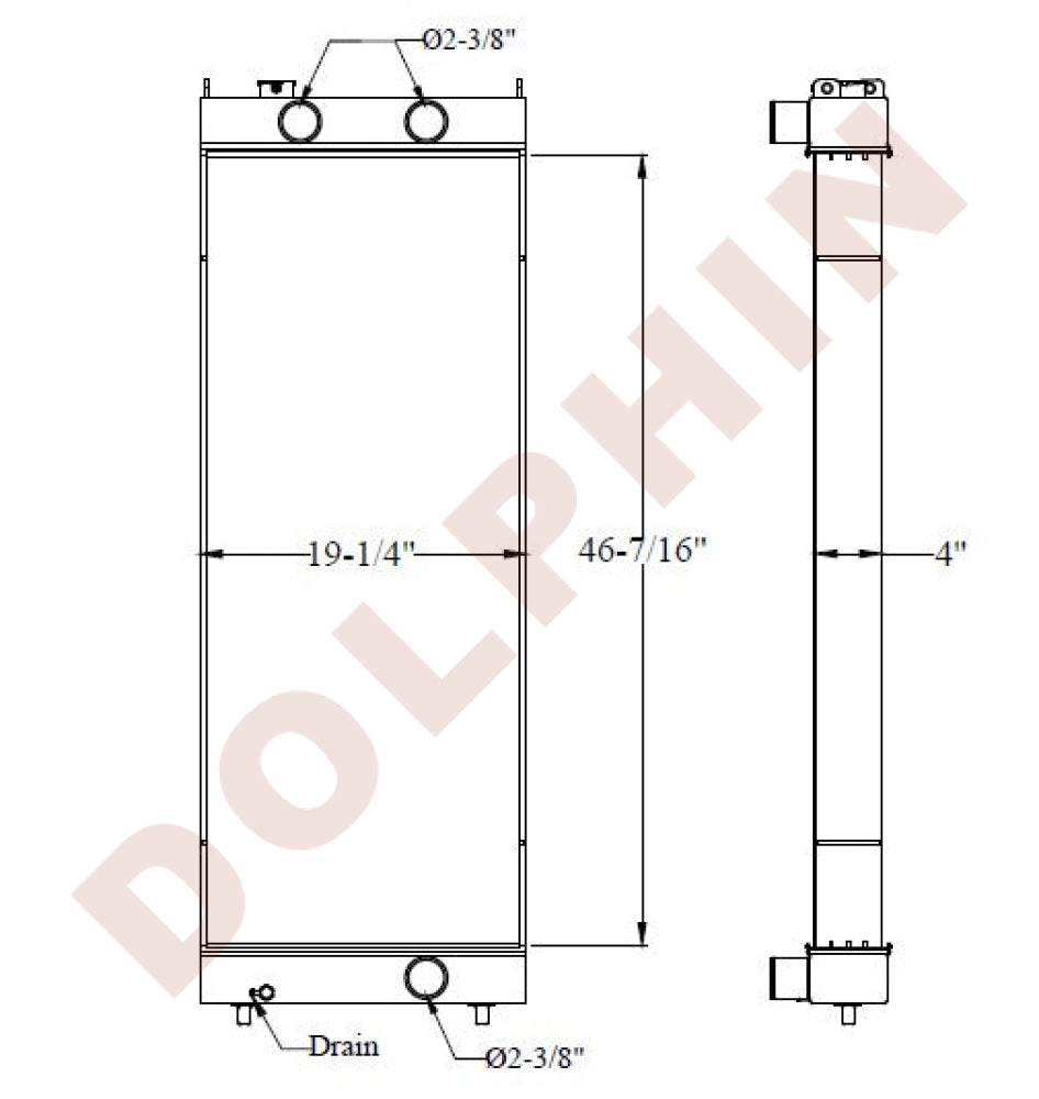 Komatsu Radiator - (Excavator Pc600Lc-8) 46-7/16 X 19-1/4 4 Radiator