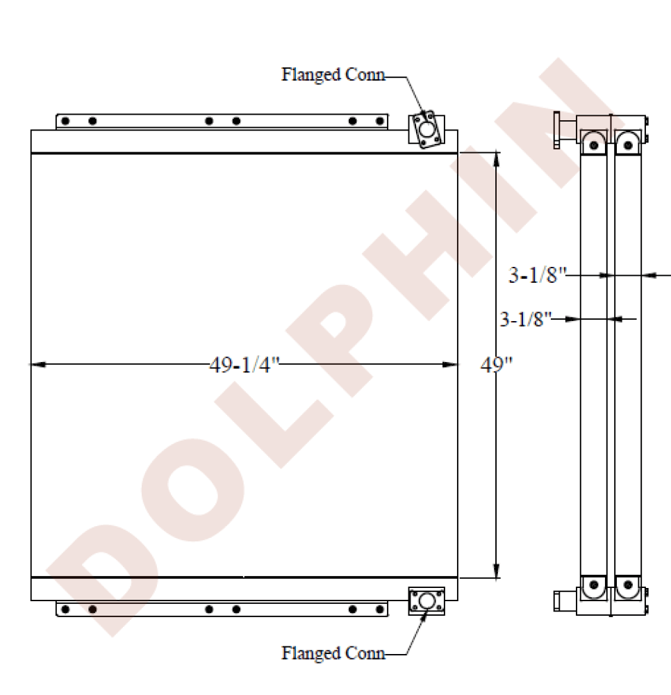 Oil Cooler - Excavator 385B 385C Fs L -49 X 49-1/4 3-1/8 (Double Core) Oil Cooler