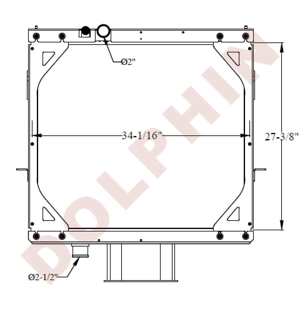 Mack Radiator - Cv613 Cv713 Rd Rd600 Rd688S Rl Rs Models (1995-2005) 27-3/8 X 34-1/16 2-1/8’