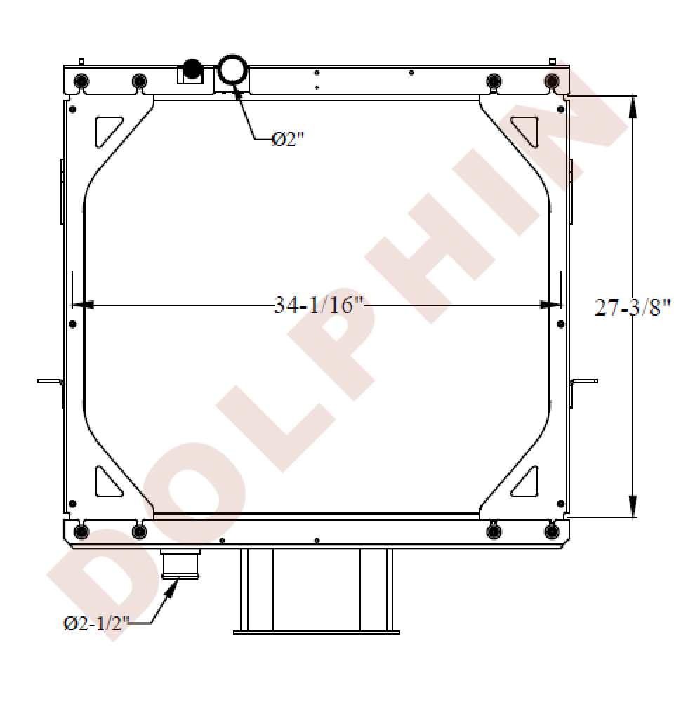 Mack Radiator - Cv613 Cv713 Rd Rd600 Rd688S Rl Rs Models (1995-2005) 27-3/8 X 34-1/16 2-1/8’