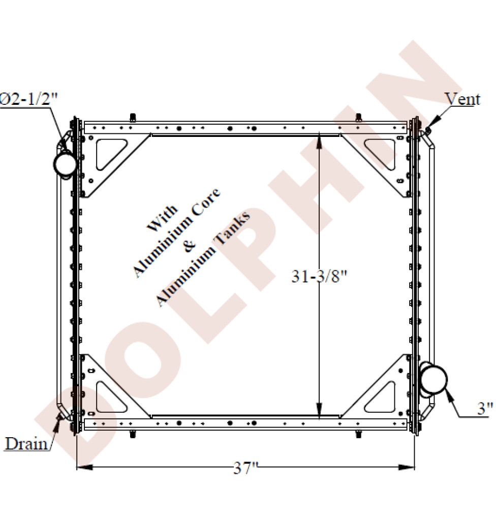 Freightliner Radiator - Columbia 112/120 Fla Flb Flc Flt Series Fl60 Fl70 Fl80 Fld120 Fld132 M2-106