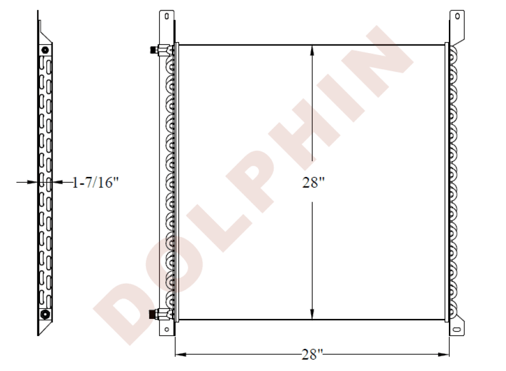Peterbilt Condenser- 28 X 1-7/16 Condenser