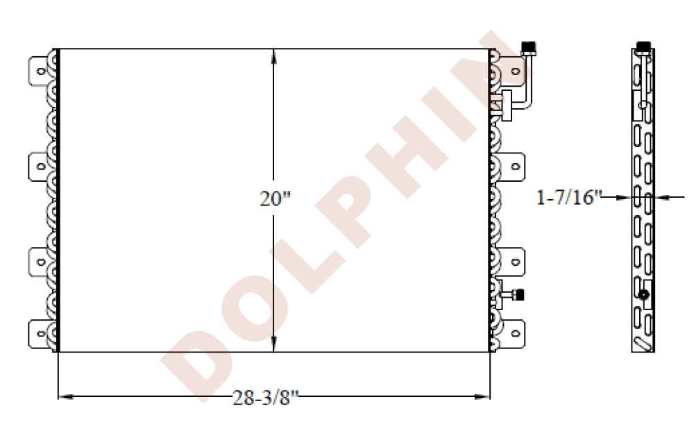 Kenworth Condenser- 28-3/8 X 20 1-7/16 Condenser