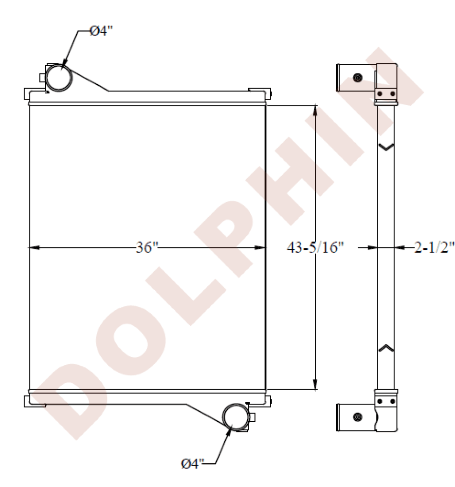Perkins 2206A Charge Air Cooler- 43-5/16 X 36 2-1/2 Radiator