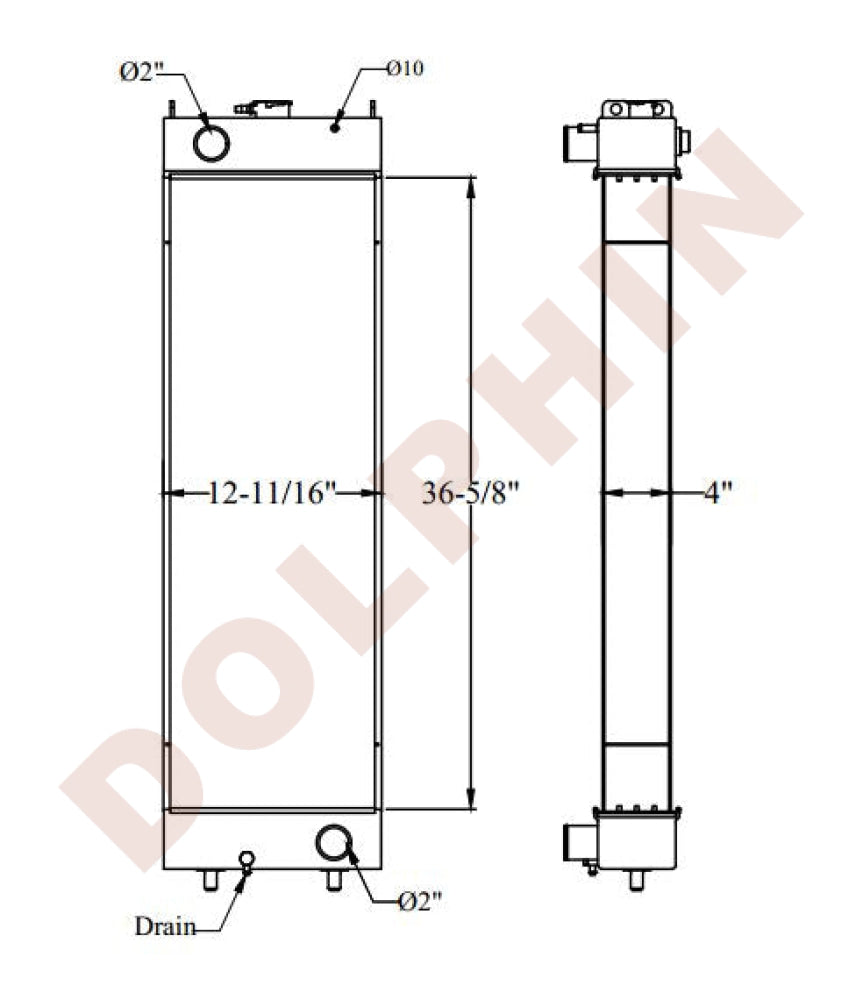 KOMATSU RADIATOR - (Excavator PC160 LC-8) 36-5/8 x 12-11/16 x 4’’ Radiator