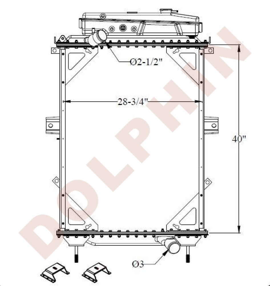 KENWORTH RADIATOR - T300, T400 (1982-2010) 40 x 28-3/4 x 2-5/8