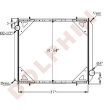 FREIGHTLINER RADIATOR - Columbia 112 (1990-2005) 37 x 31-1/4 x 3"
