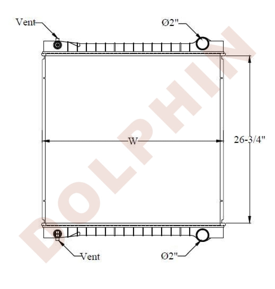 FORD RADIATOR - F800, F900 (1990-1995) 26-3/4 x 28-1/8 x 1-3/4