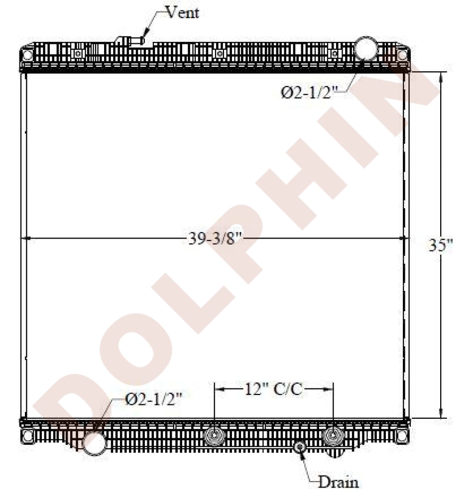 FREIGHTLINER RADIATOR, NEWER CASCADIA 35'' x 39-3/8'' x 2-1/8''