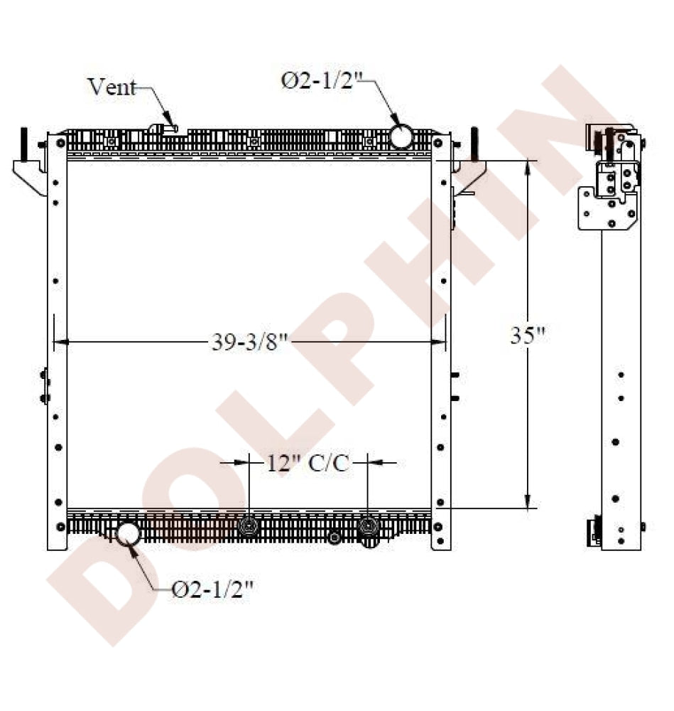 FREIGHTLINER RADIATOR - Cascadia (2017) 35'' x 39-3/8'' x 2-1/8''