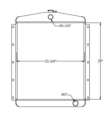 DETROIT GENERATOR RADIATOR - (GMC, / 4-71 Detroit) 29 x 25-3/4 x 2-5/8