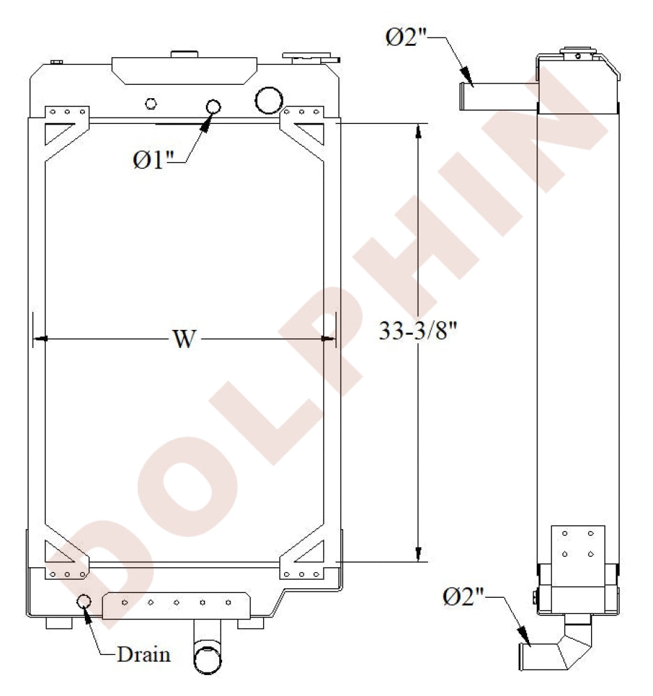 CATERPILLAR Radiator - C9C12 IND Engine C9C12 Engine - 33 3/8’’ x 23 1/8’’ x 4 1/2’’ Radiator