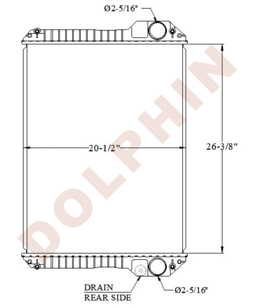 Jcb Radiator - 53595 53660 550140 26-3/8 X 20-1/2 3-1/1’’ Radiator