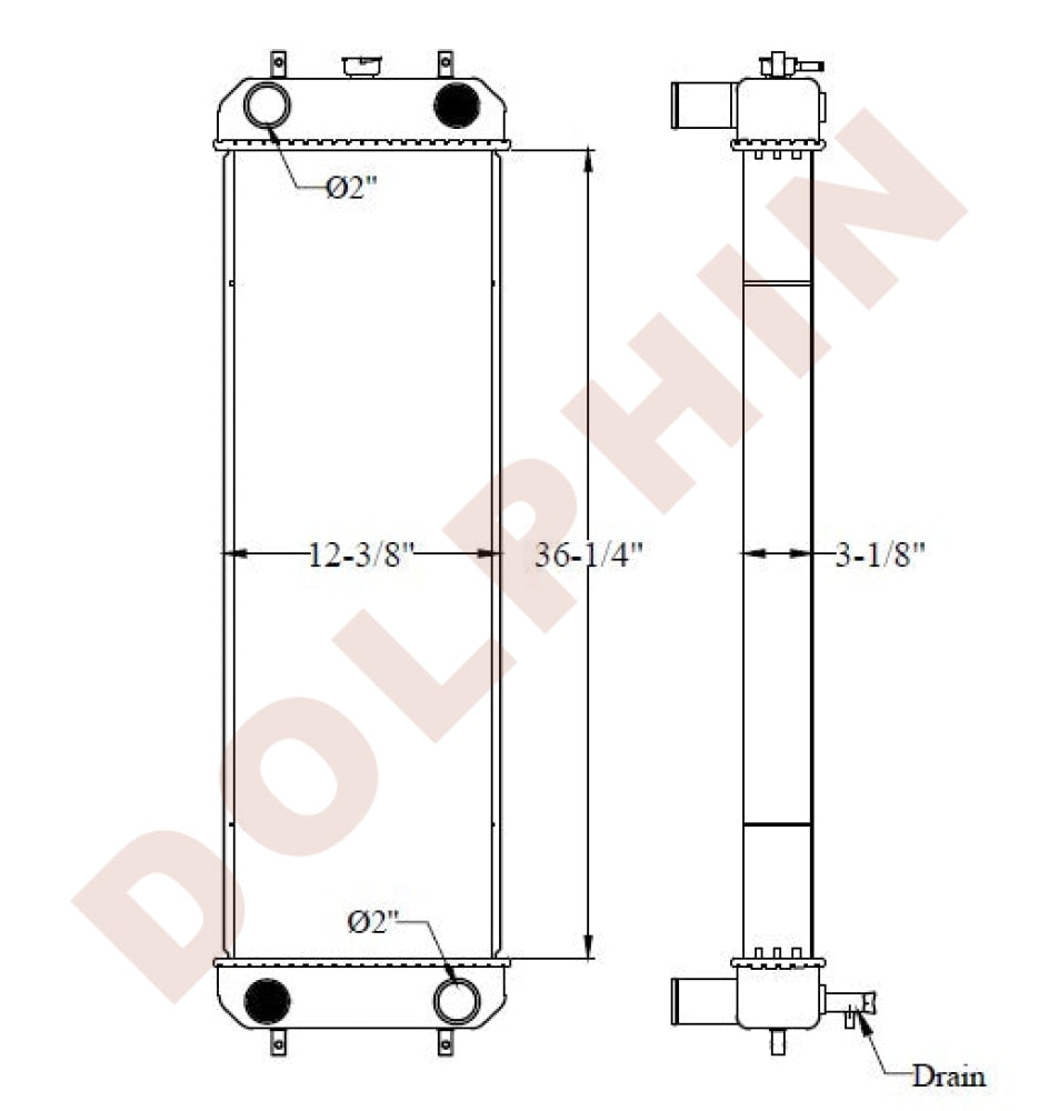 Hitachi Radiator - 36-1/4 X 12-3/8 3-1/8 Radiator