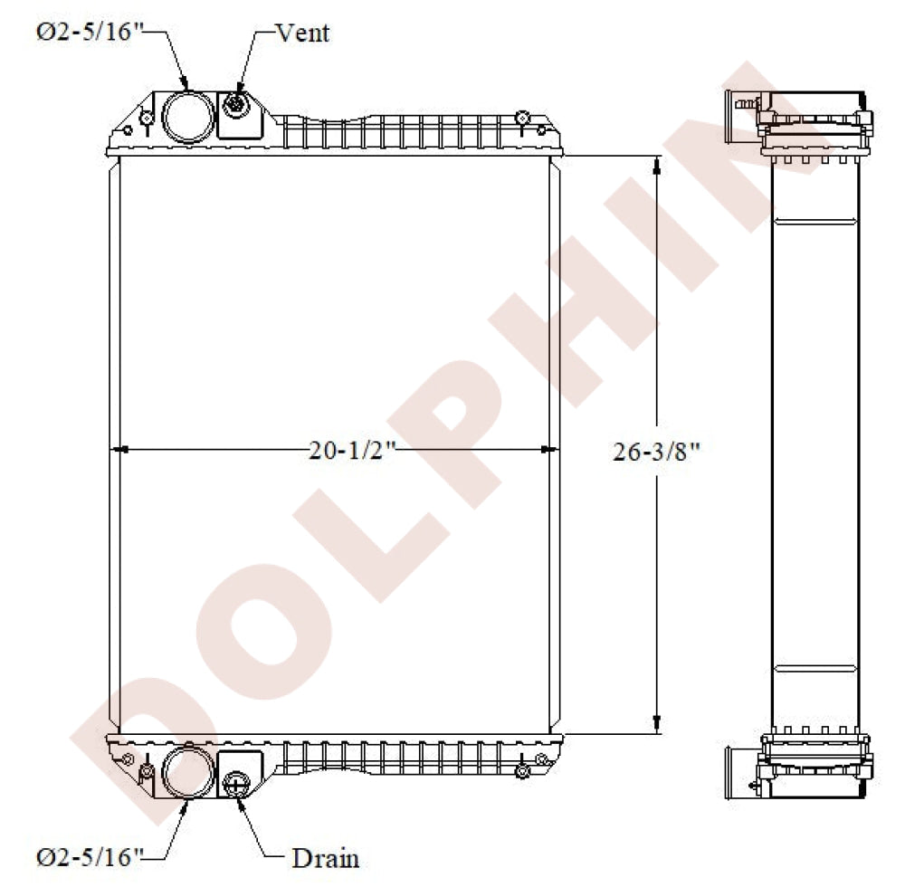 JCB Radiator - 26 3/8’’ x 20 1/2’’ x 4’’ Radiator