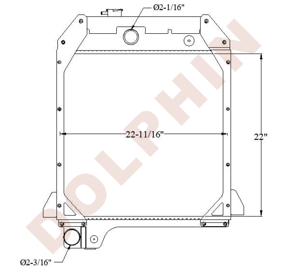 Caterpillar Radiator - 416B 428B 22 X 22-11/16 2-1/8’’ Radiator
