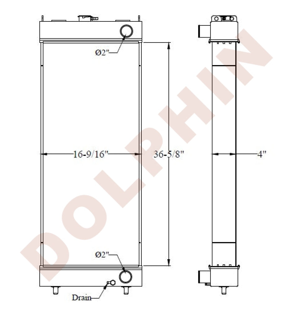 KOMATSU RADIATOR - 36-5/8 x 16-9/16 x 4