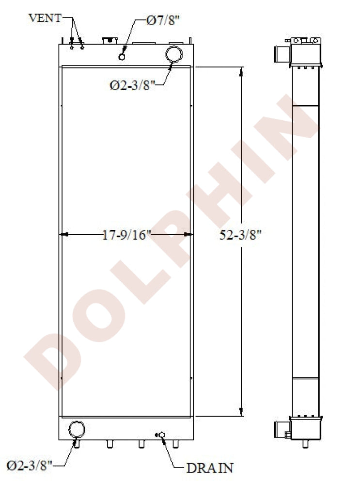 KOMATSU Radiator - 52 3/8’’ x 17 9/16’’ x 4’’ Radiator