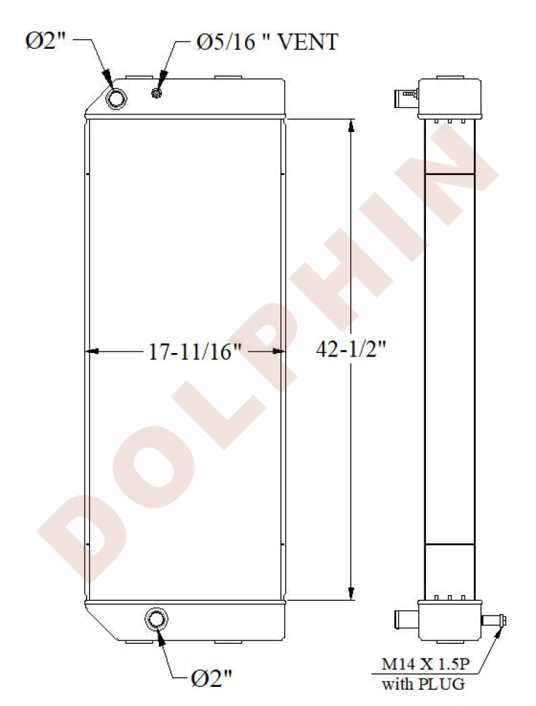 CATERPILLAR Radiator - 320E 320E LN 323E LN (2011-2018) 42 1/2’’ x 17 11/16’’ x 4 7/16’’ - Radiator