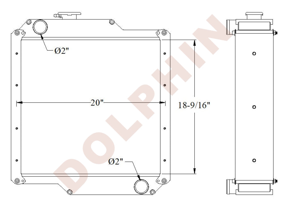 THWAITES Radiator - DUMPER 3 TON - 18 9/16’’ x 20’’ x 2 15/16’’ Radiator