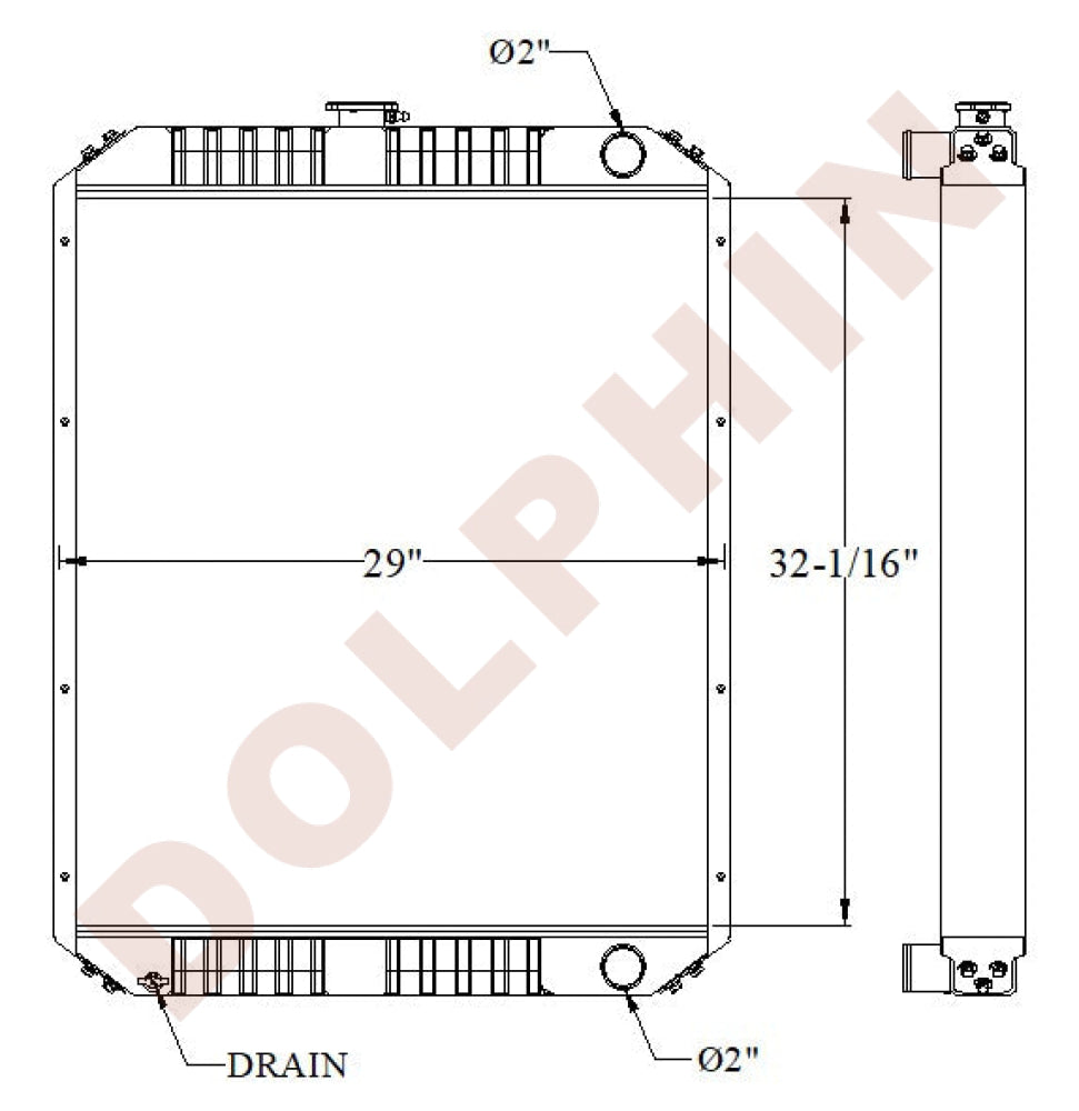 CASE Radiator - 32 1/16’’ x 29’’ x 2 3/8’’ Radiator