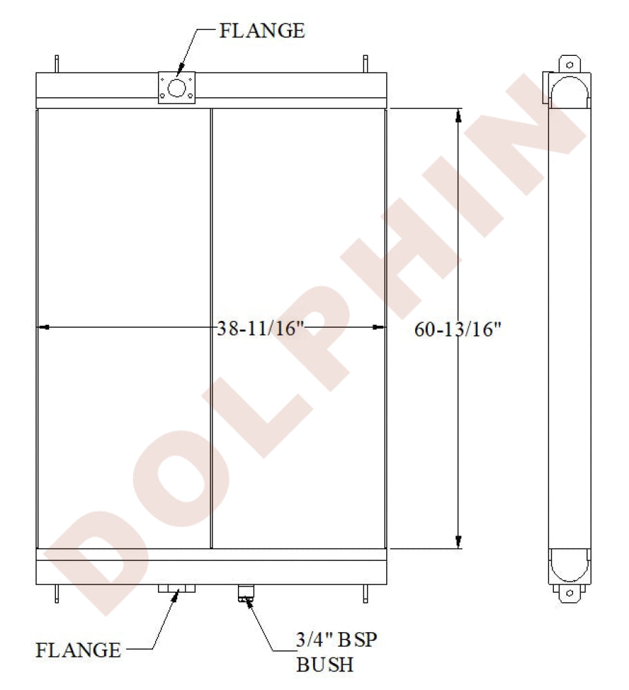 KOMATSU Radiator - 60 13/16’’ x 38 11/16’’ x 4 3/4’’ Radiator