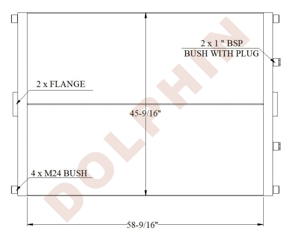 HITACHI Oil Cooler - EXCAVATOR EX25005 (2003-2005) 58 9/16’’ x 45 9/16’’ x 3 1/1’’ Oil Cooler
