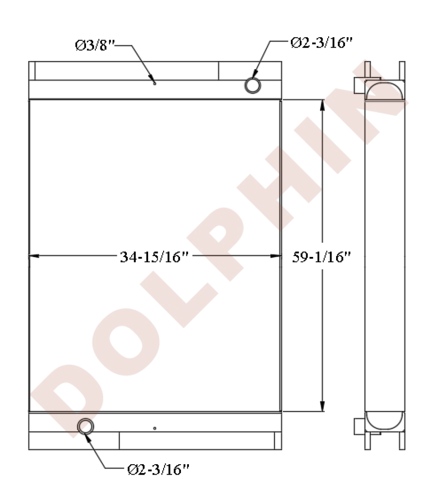 EPIROC Oil Cooler - PV-271 PV-275 - 59-1/16’’ x 34-15/16’’ x 5-1/2’’ - Oil Cooler