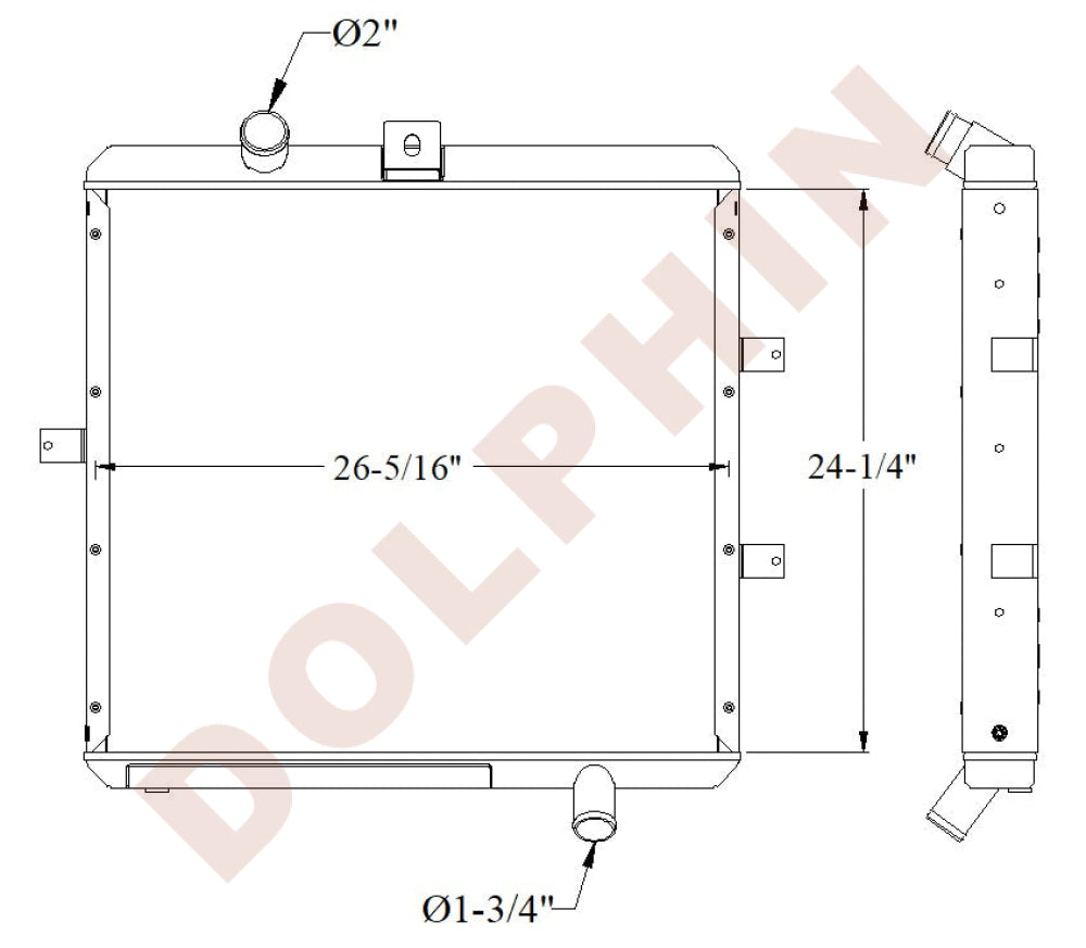 AM GENERAL Radiator - H1 (1992-2006) 24 1/4’’ x 26 5/16’’ x 2 1/2’’ - Radiator