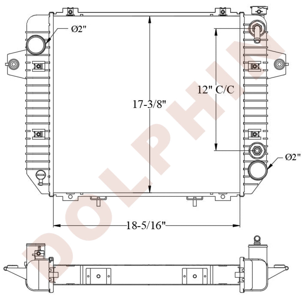 Doosan Radiator - 18-5/16 X 17-3/8 2’’ Radiator