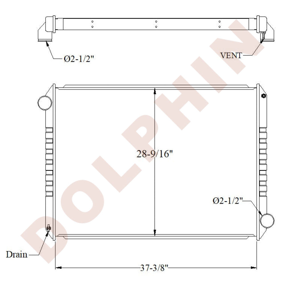 FORD Radiator - L 8000 9000 AAT9500 LLT9500 Series (1988-1998) 37 3/8’’ x 28 9/16’’ x 2’’ Radiator