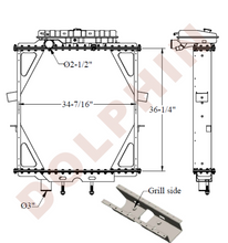 Peterbilt Radiator - (379) 36-1/4’’X 34-7/16’’X 1-3/4’’ Radiator