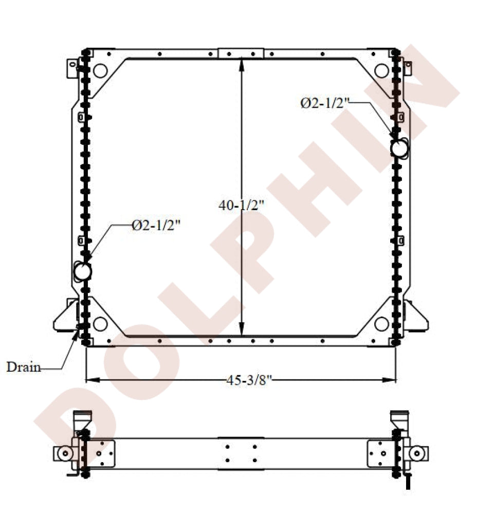 Prevost Xl Radiator PREVOST Bus Radiator, Year(2008-2014) 45-3/8 x 40-1/2 x 2-3/8 ...