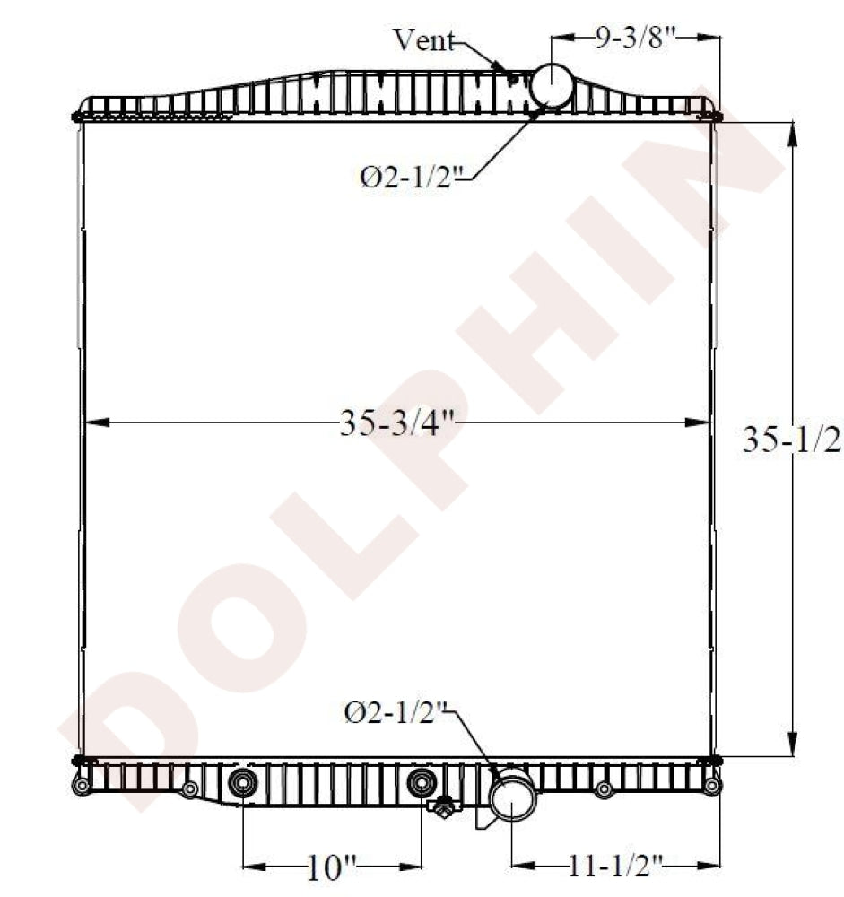 VOLVO RADIATOR (1987-2007) 35-1/2 x 35-3/4 x 1-7/8