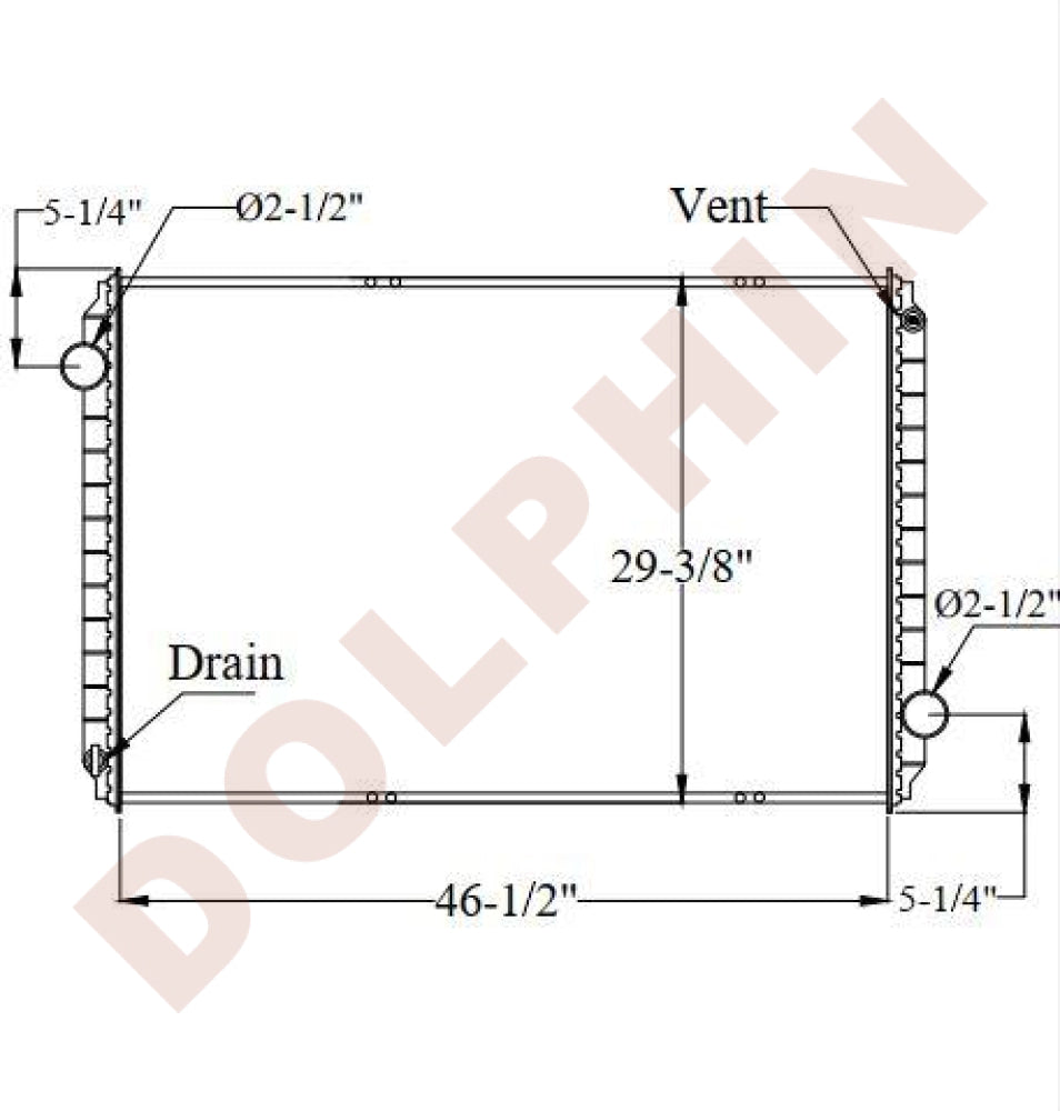 INTERNATIONAL RADIATOR - PayStar F5070 (1998-1999) 46-1/2 x 29-3/8 x 2-1/8’’ Radiator