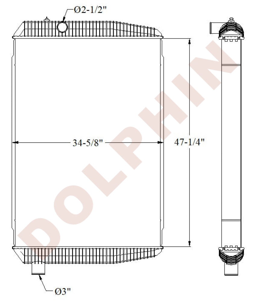 MCI Radiator - D4500 (2010-) 47 1/4’’ x 39 3/8’’ x 4 7/16’’ - Radiator