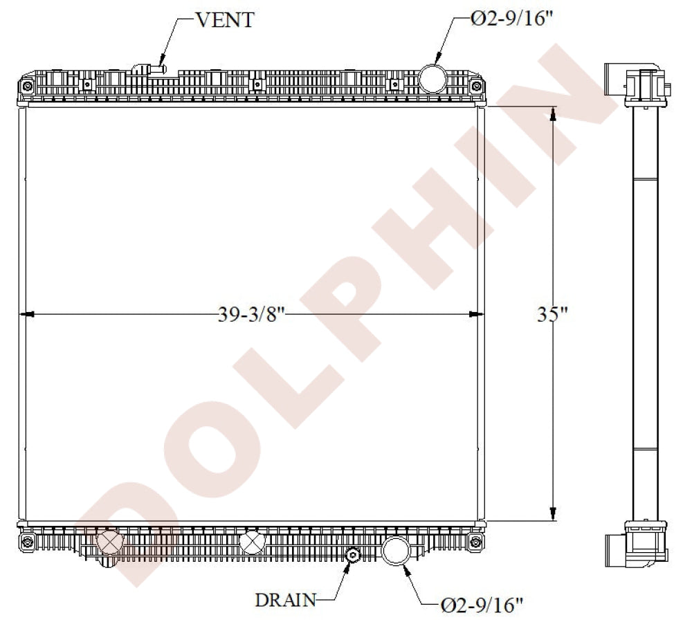 FREIGHTLINER Radiator - 114SD newer (2017-2024) 35 x 39 3/8’’ x 2 1/8’’ - Radiator