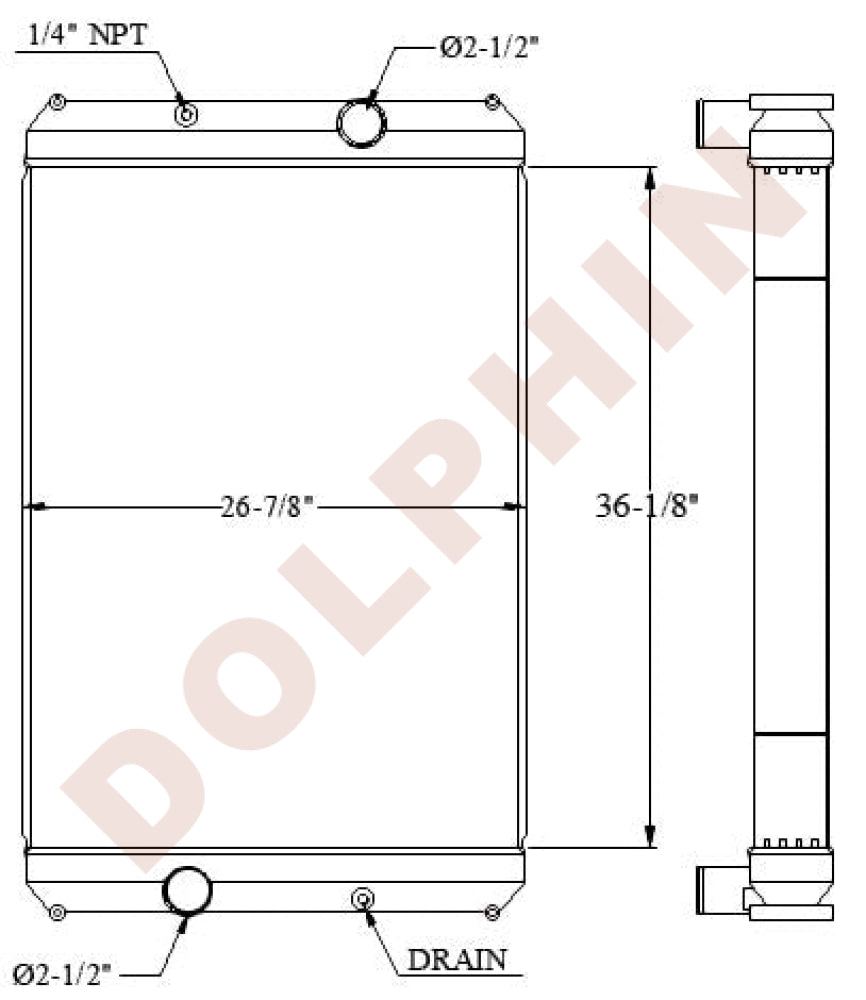 Prevost Xl Radiator PREVOST BUS RADIATOR - X3-45 - 36 1/8