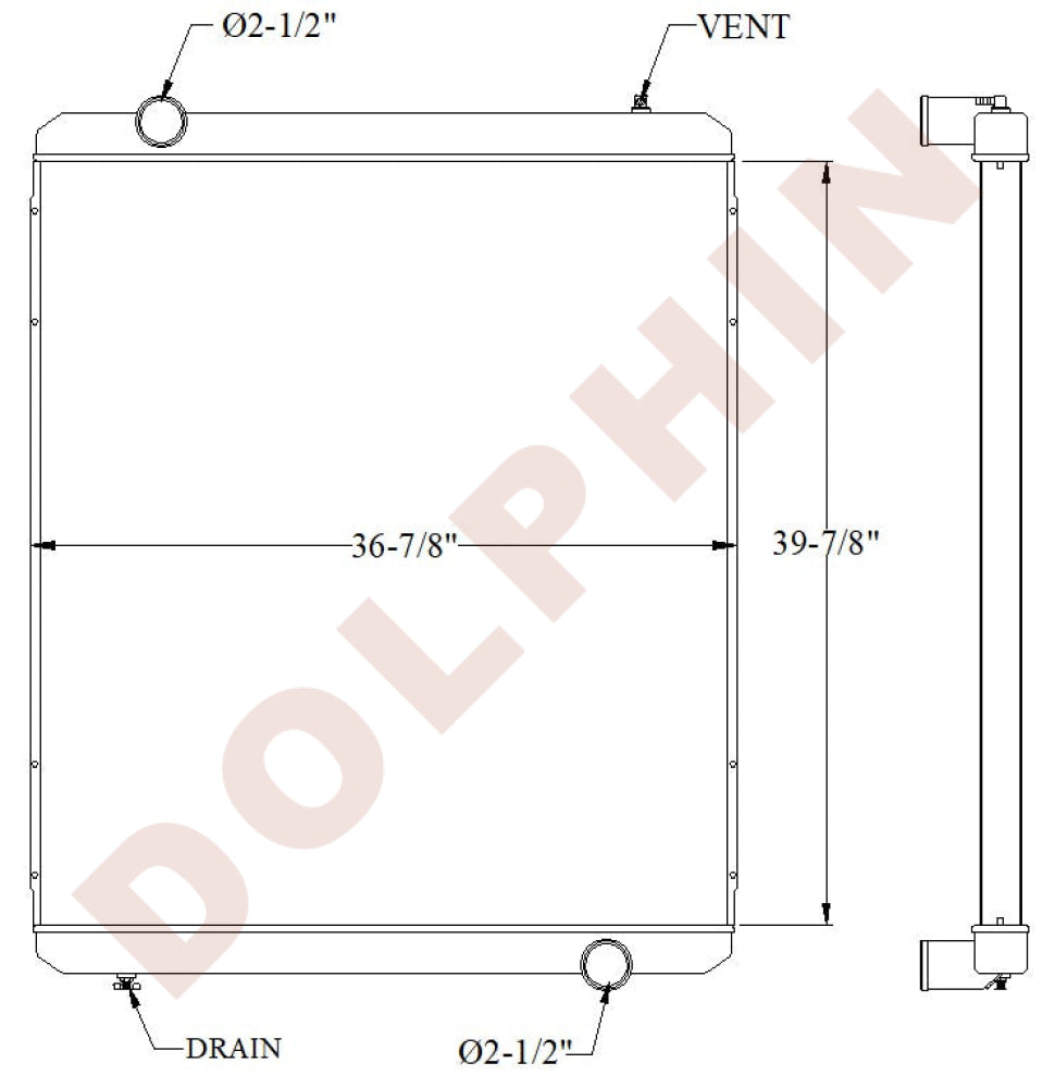 PIERCE Radiator - VELOCITY FIRE TRUCK - 39 7/8’’ x 36 7/8’’ x 2 1/8’’ Radiator