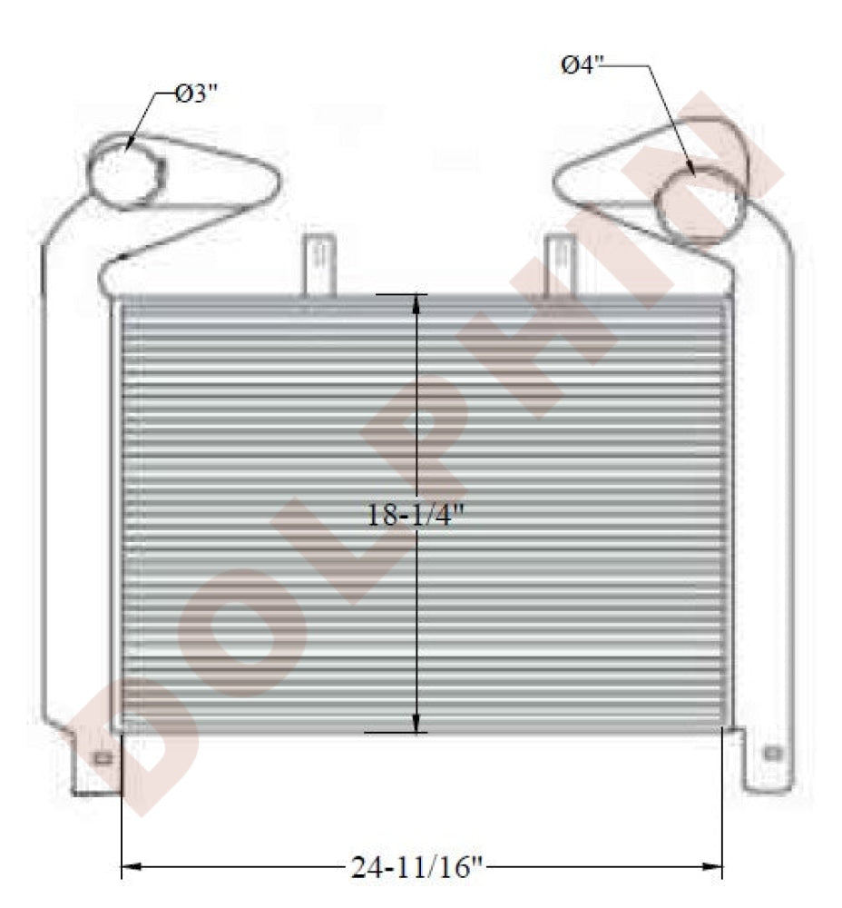 Mack Charge Air Cooler - Le 600 Series Sanitation Trucks (1992-1998) 24-11/16 X 18-1/4 2-13/16