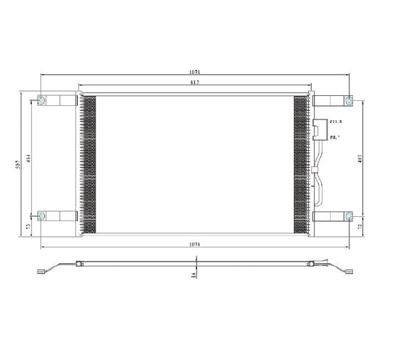 Freightliner Condenser - Fits: FL50, FL60, FL70, FL80, FL106 Freightliner Condenser - Fits: FL50, FL60, FL70, FL80, FL106