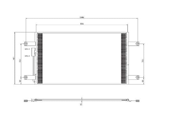 FREIGHTLINER CONDENSER (2010-2013) Cascadia, Coronado, 114SD, M2 Business Class, 34-1/2'' x 19-1/4'' x 5/8''