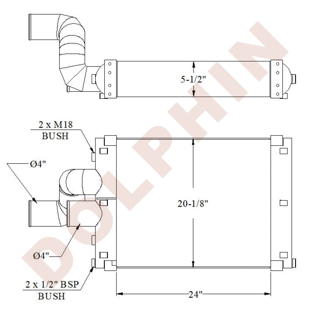 CAC - LOCOMOTIVE AFTER COOLER - 24 x 20 1/8’’ x 5 1/2’’ CAC