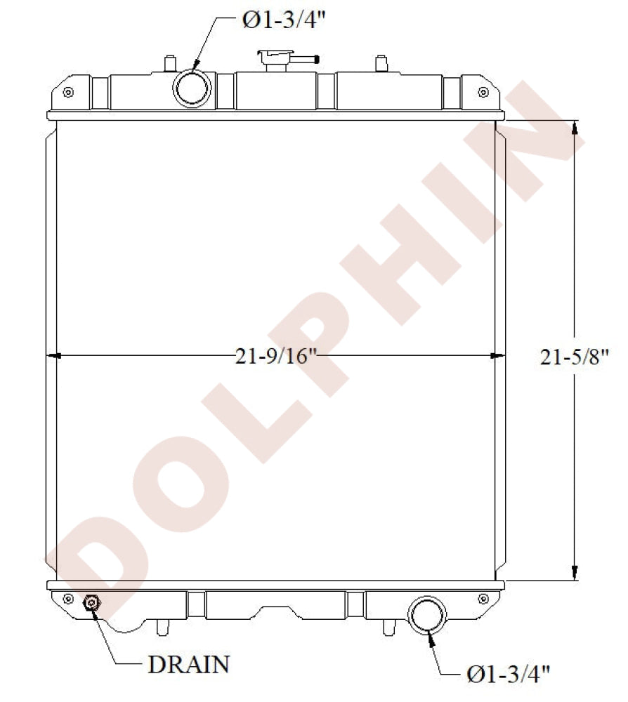 PERKINS Radiator - GENERATOR - 21 5/8’’ x 21 9/16’’ x 2 3/8’’ Radiator