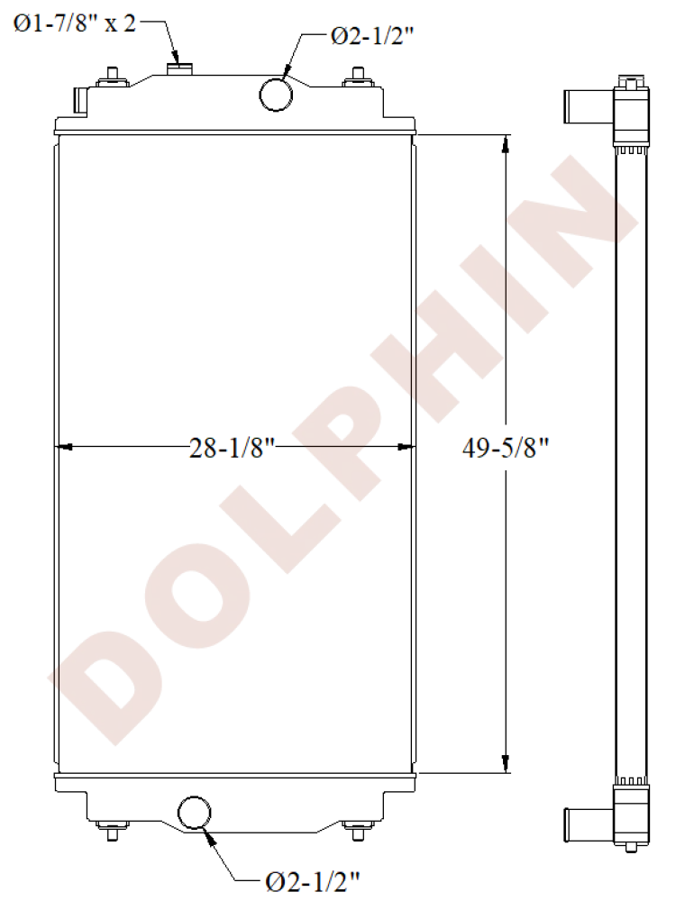 CATERPILLAR Radiator - C18 - 49-5/8’’ x 28-1/8’’ x 2-3/8’’ - Radiator