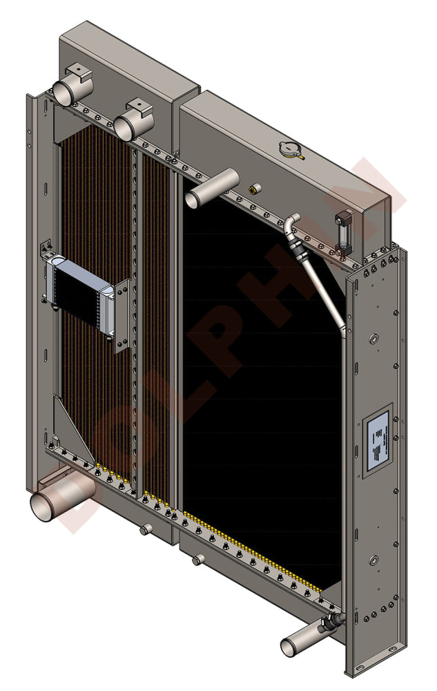 C18 Cat Engine Radiator CATERPILLAR Radiator - PETROLITE SR4B SR4 C18 | Dolphin Heat Exchanger USA